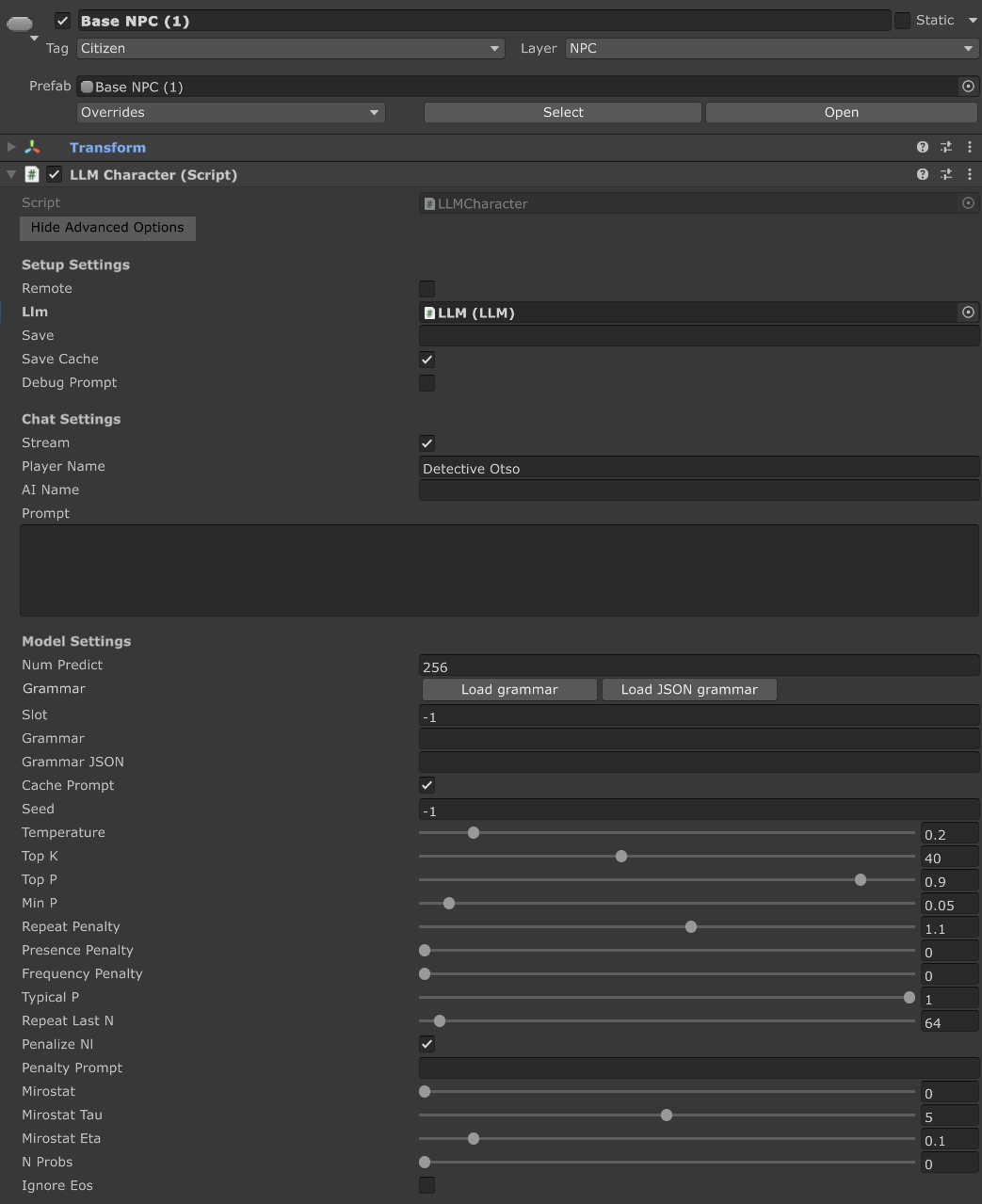 NPC Inspector Components